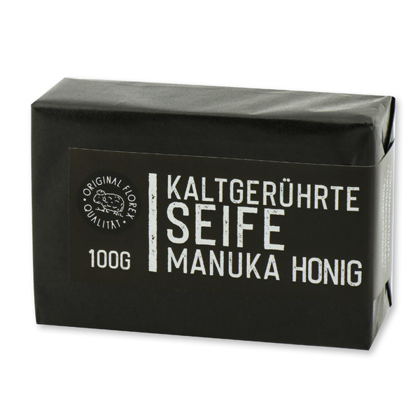 Cold-stirred soap 100g "Black Edition" black, Manuka honey 