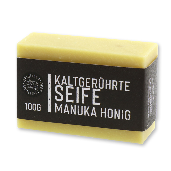 Kaltgerührte Spezialseife 100g "Black Edition", Manuka Honig 