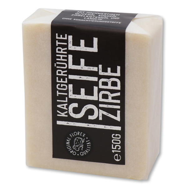 Cold-stirred soap 100g "Black Edition" white, Swiss pine 