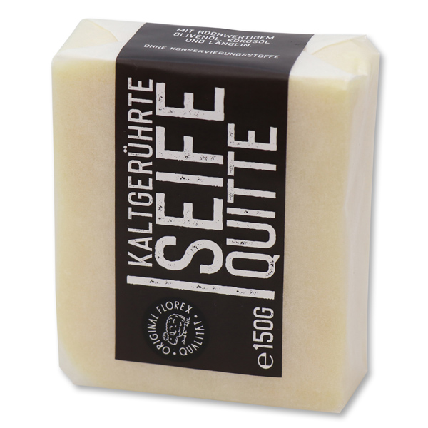 Cold-stirred soap 100g "Black Edition" white, Quince 