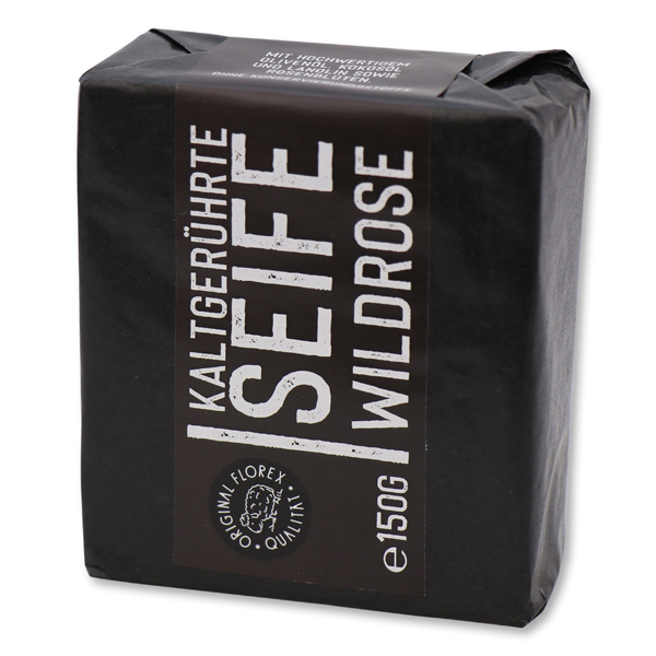 Cold-stirred soap 100g "Black Edition" black, Wild rose 