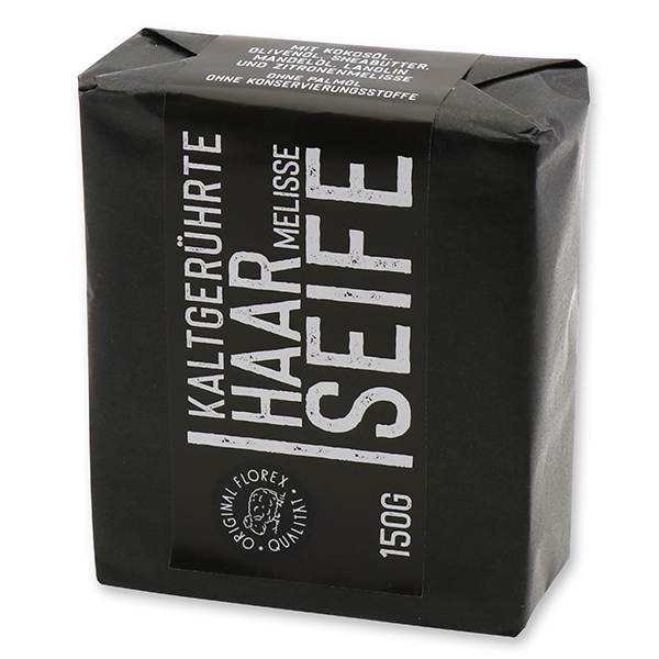 Cold-stirred soap 100g "Black Edition" black, Hair soap Melissa 