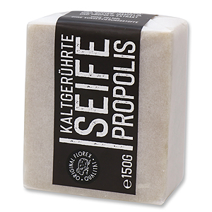 Cold-stirred soap 100g "Black Edition" white, Propolis 