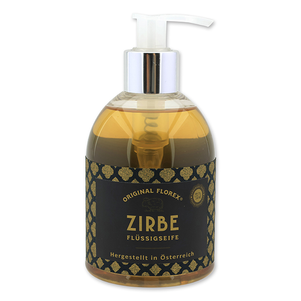 Liquid sheep milk soap 250ml in a dispenser, "Handmade Paper" Swiss Pine 