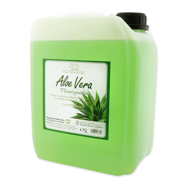 Flüssigseife mit biologischer Schafmilch Nachfüller 5L im Kanister, Aloe Vera 