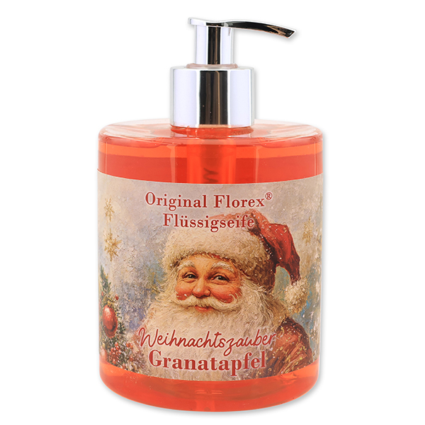 Flüssigseife Schafmilch 500ml im Spender "Weihnachtszauber-Motiv 22", Granatapfel 
