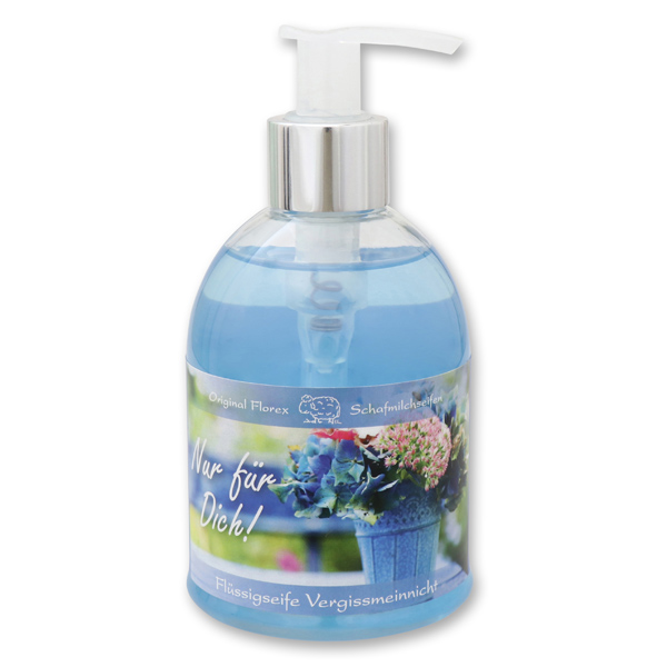 Flüssigseife mit Schafmilch 250ml im Spender "Nur für Dich", Vergissmeinnicht 