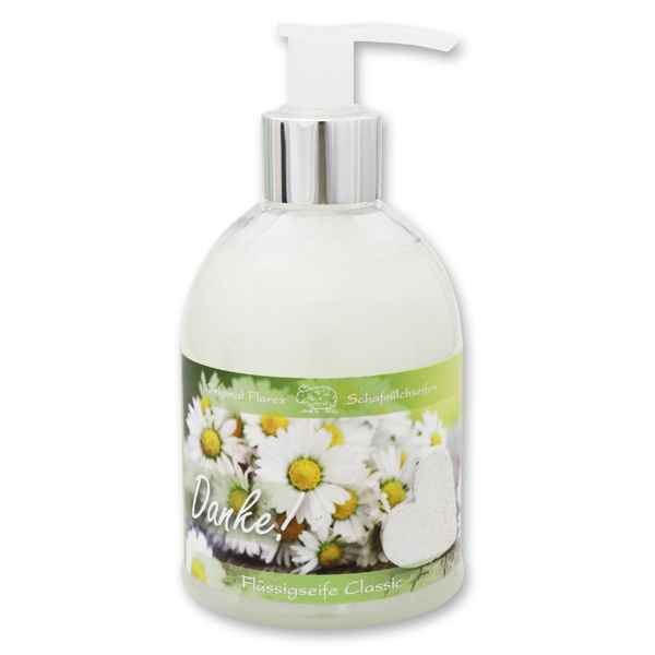 Liquid sheep milk soap 250ml in a dispenser "Danke", Classic 