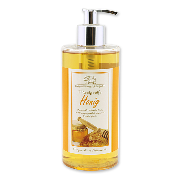 Liquid sheep milk soap 400ml in a dispenser, Honey 