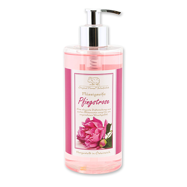 Liquid sheep milk soap 400ml in a dispenser, Peony 