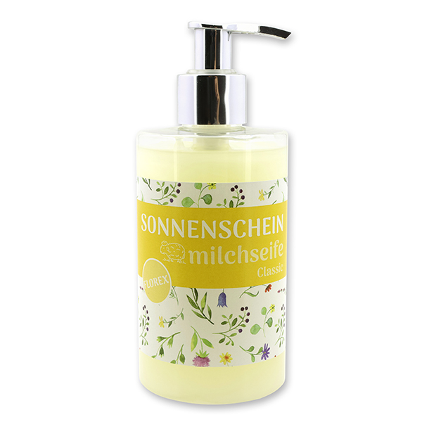 Flüssigseife mit Schafmilch 250ml im Spender "Sonnenschein", Classic 
