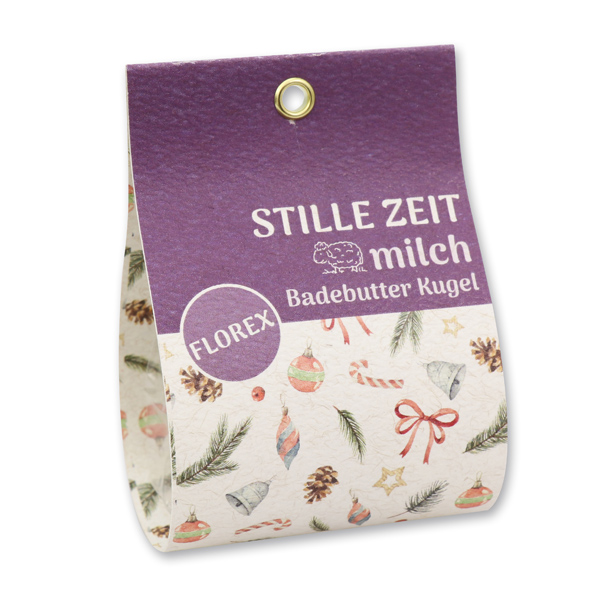 Bath butter ball with sheep milk 50g in a bag "Stille Zeit", Hibiscus/Orange 