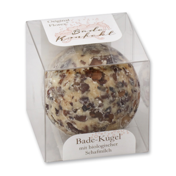 Bath butter ball with sheep milk 50g in box, Chocolate/Vanilla 