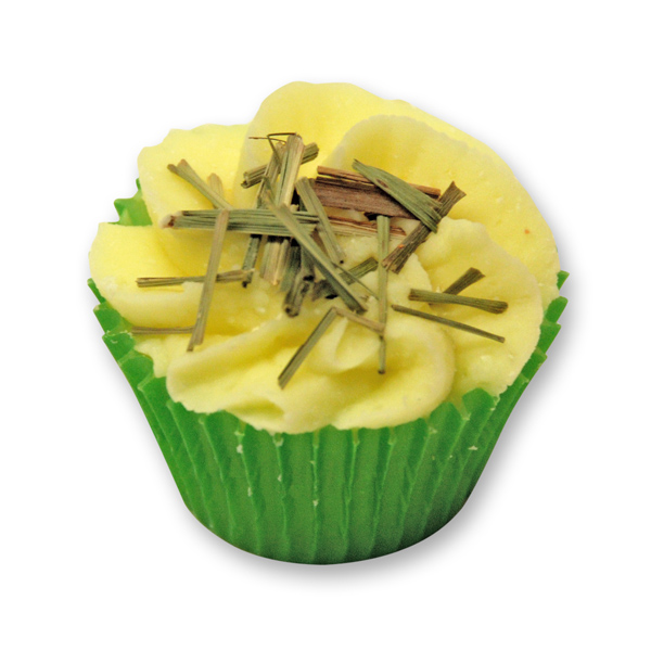 Bath butter cupcake with sheep milk 45g, Lemongrass/Lime-Green Tea 