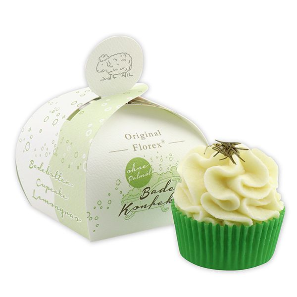 XL Badebutter-Cupcake 90g, Lemongras, in der Geschenkschachtel 