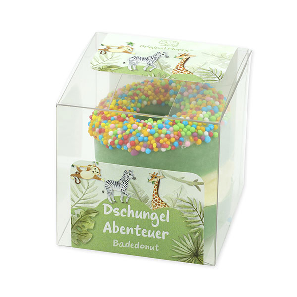 Badebutter-Donut mit Schafmilch 60g in Cellobox "Dschungel Abenteuer", Zauberland 