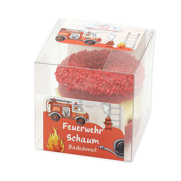 Bath butter donut with sheep milk 60g in a box "Feuerwehr Freunde", Berry dream 