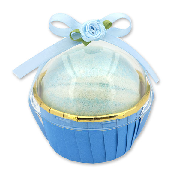 Bath bomb with sheep milk 125g in a cases decorated, Fresh breeze 