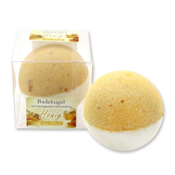 Bath ball with sheep milk 125g in a box, Honey 