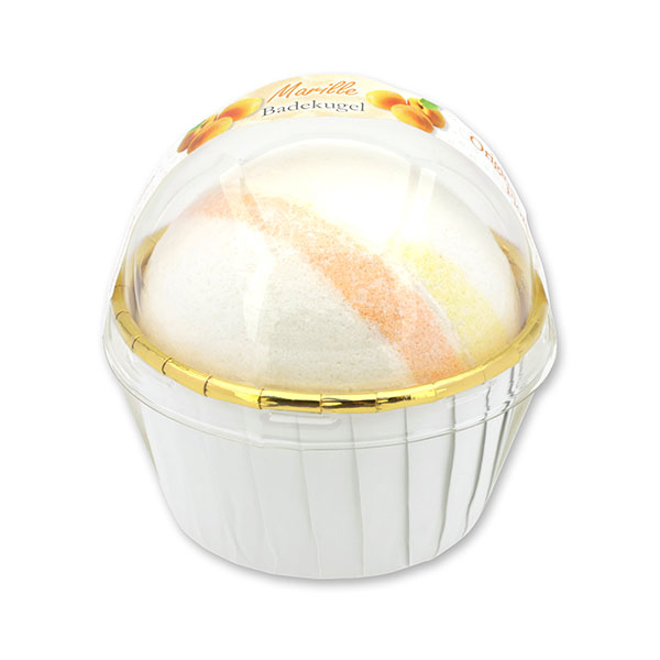 Bath bomb with sheep milk 125g in a cases modern, Apricot 