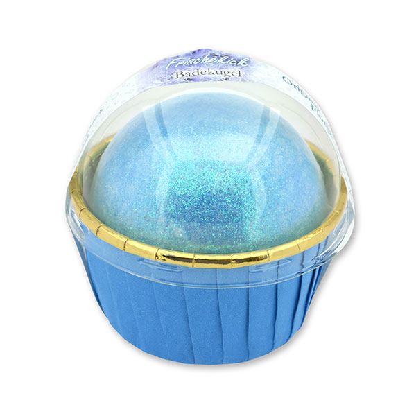 Glitter bath bomb with sheep milk 125g in a cases modern, Refreshing 