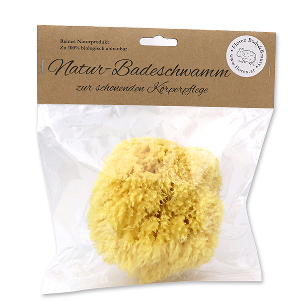 Naturschwamm ca. 13cm verpackt in Cello mit Karterl 