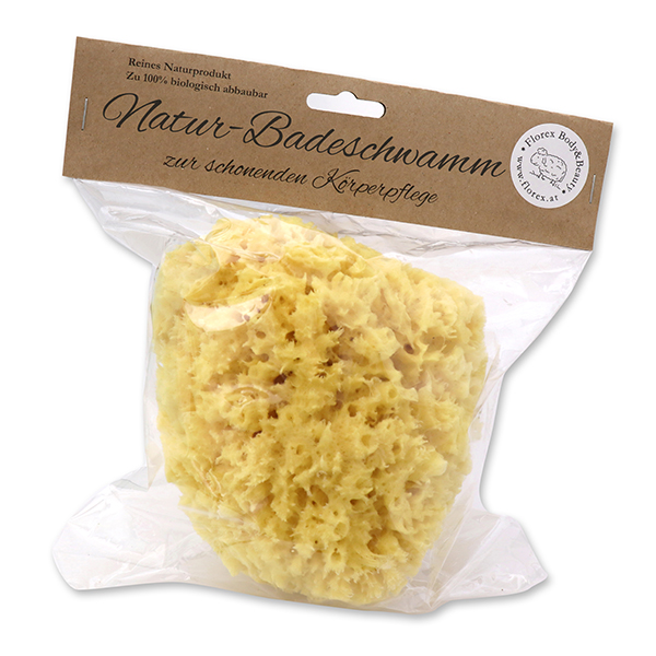 Naturschwamm ca. 18cm verpackt in Cello mit Karterl 