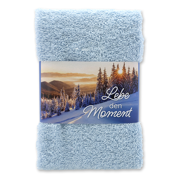 Guest towel 30x50cm "Lebe den Moment", blue 