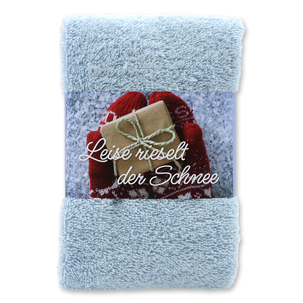 Guest towel 30x50cm "Leise rieselt der Schnee", blue 
