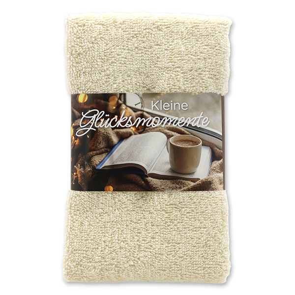 Guest towel 30x50cm "Kleine Glücksmomente", creme 