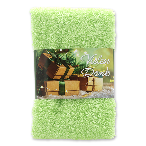 Guest towel 30x50cm "Vielen Dank", green 