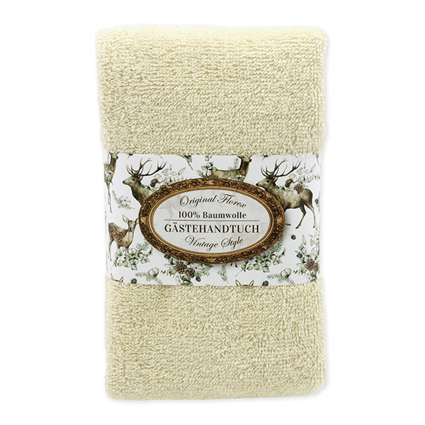 Towel 30x50cm "Vintage motif 223", cream 