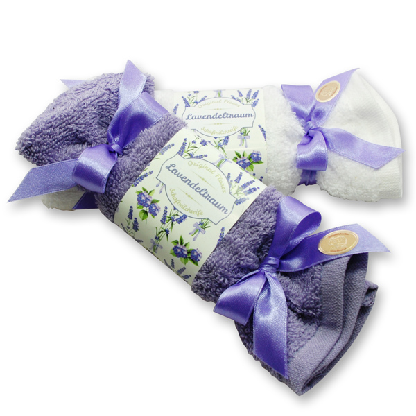 Sheep milk soap 100g in a washcloth "Lavendeltraum", Lavender 