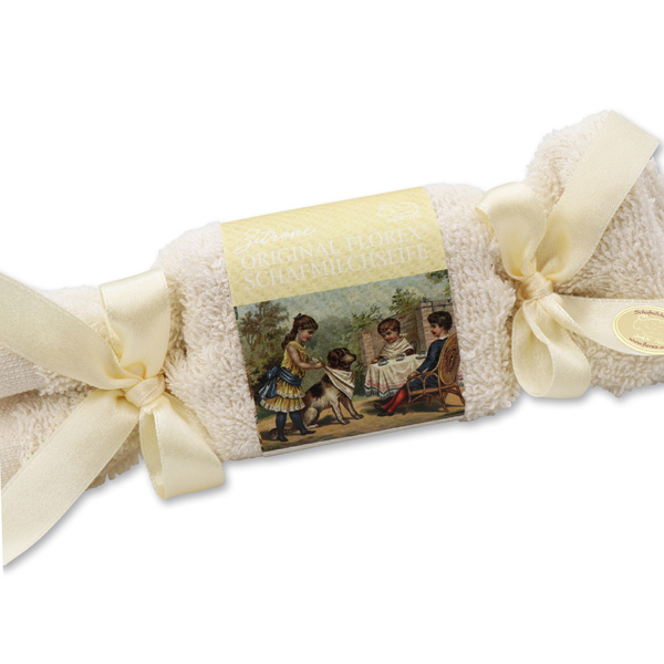 Sheep milk soap 100g in a washcloth, Lemon 