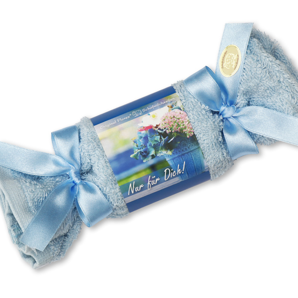 Sheep milk soap 100g in a washcloth "Nur für Dich", Forget Me Not 