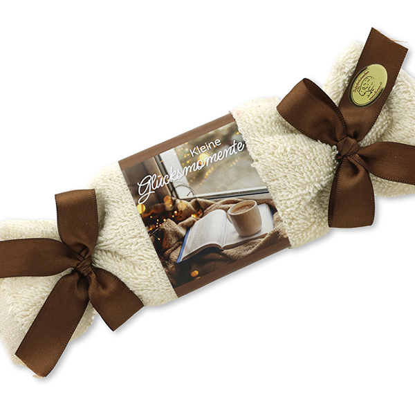 Sheep milk soap 100g in a washcloth "Kleine Glücksmomente", Swiss pine 
