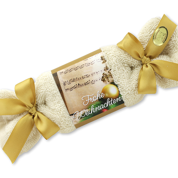 Sheep milk soap 100g in a washcloth "Frohe Weihnachten", Classic 
