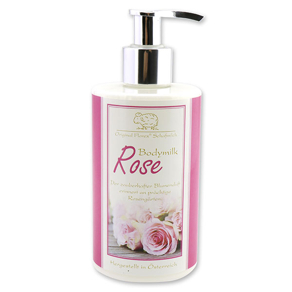 Body milk with organic sheep milk 250ml in a dispenser, Rose Diana 