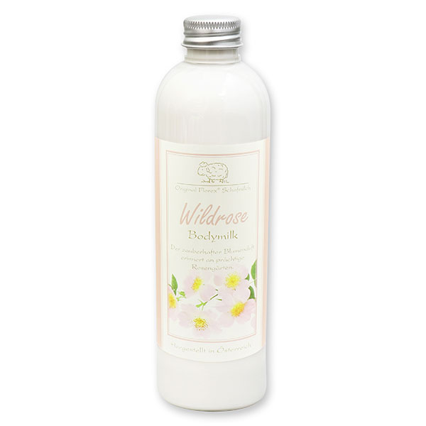 Bodymilk with organic sheep milk 250ml in the bottle, Wild rose 