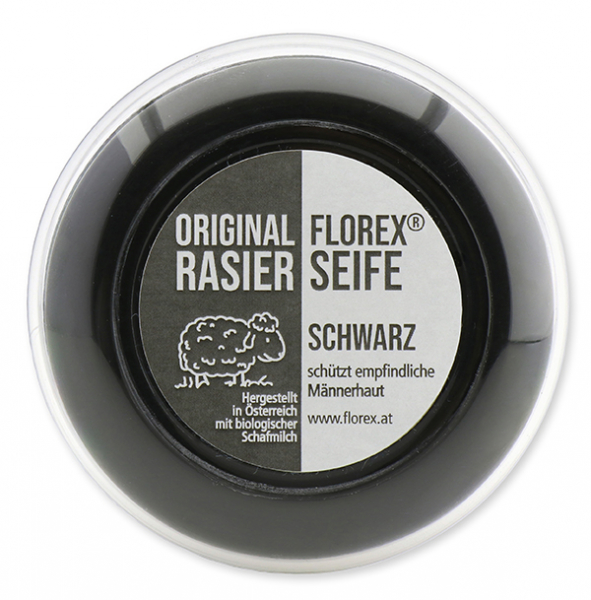 Shaving soap black 100g in a box with label 