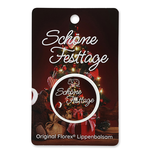 Lip balm 10ml with a card "Schöne Festtage", Pomegranate 