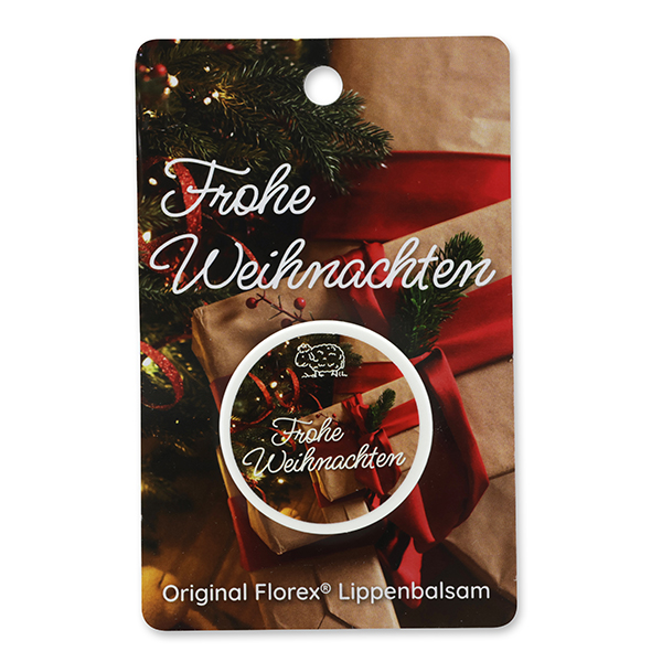 Lip balm 10ml with a card "Frohe Weihnachten", Pomegranate 