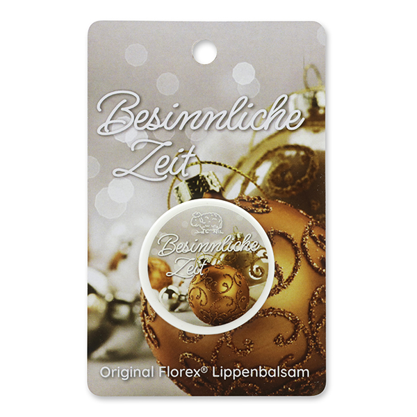 Lip balm 10ml with a card "Besinnliche Zeit", Swiss pine 