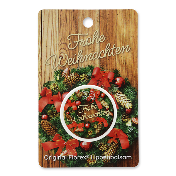 Lip balm 10ml with a card "Frohe Weihnachten", Pomegranate 