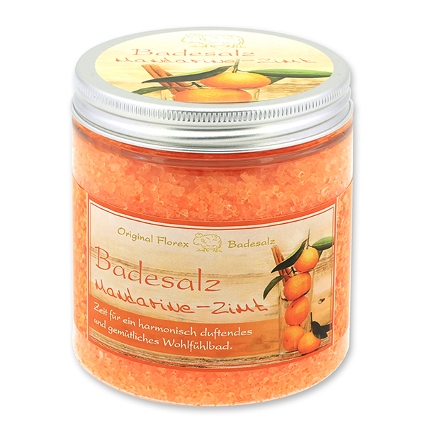 Badesalz 300g in der Dose modern, Mandarine-Zimt 