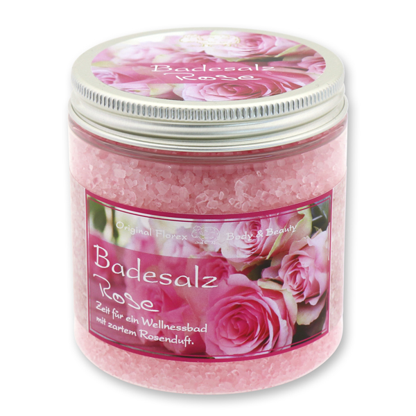 Badesalz 300g in der Dose modern, Rose 