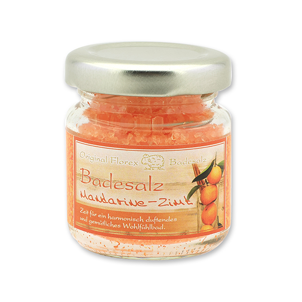 Badesalz 60g im Glas, Mandarine-Zimt 
