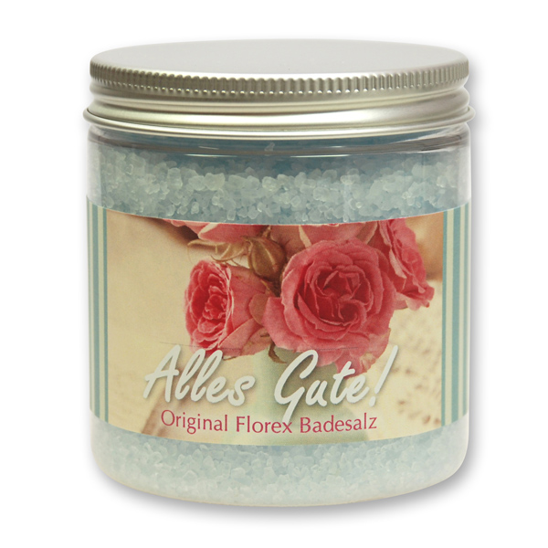 Bath salt 300g in a container "Alles Liebe", Forget Me Not 