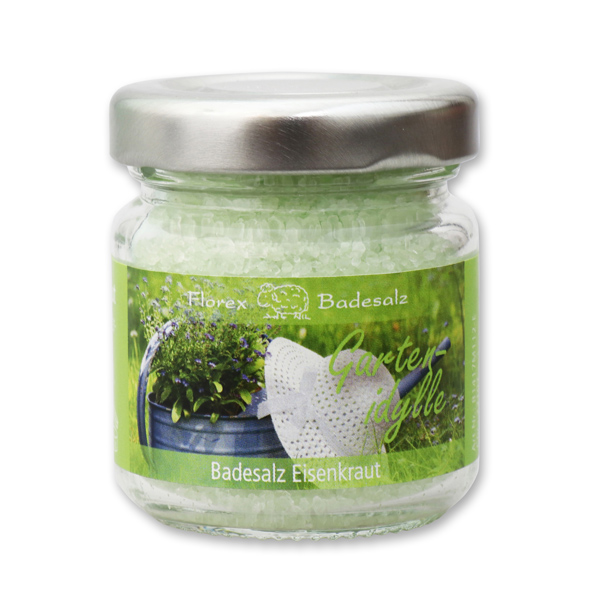 Bath salt 60g in a glass jar "Gartenidylle", Verbena 