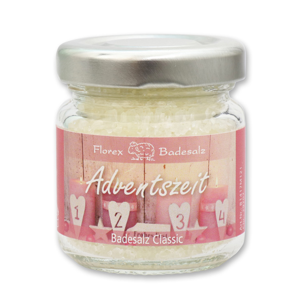 Bath salt 60g in a glass jar "Adventszeit", Classic 